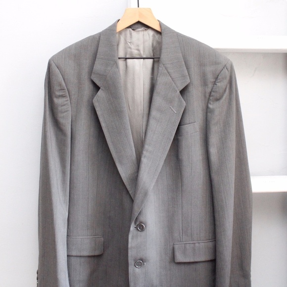 Christian Dior Monsieur Vintage 90's Gray Pure Wool Men's Blazer Size 42L - Picture 6 of 8